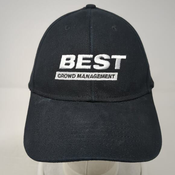 Best Crowd Management Strapback Hat Black One Size Embroidered Cobra - Picture 2 of 9